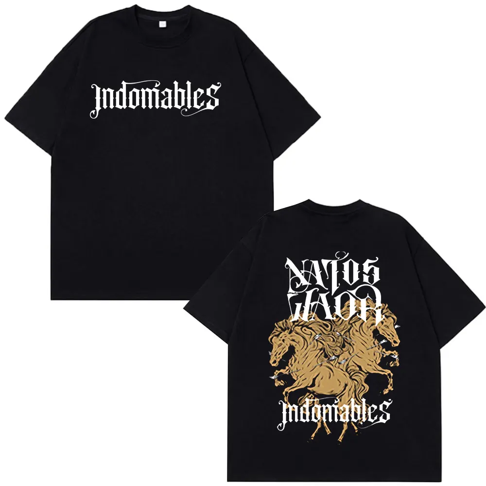 

NATOS WAOR Rapper Tour 2025 Мужская и женская модная хлопковая футболка большого размера с коротким рукавом, свободная посадка, повседневная уличная одежда