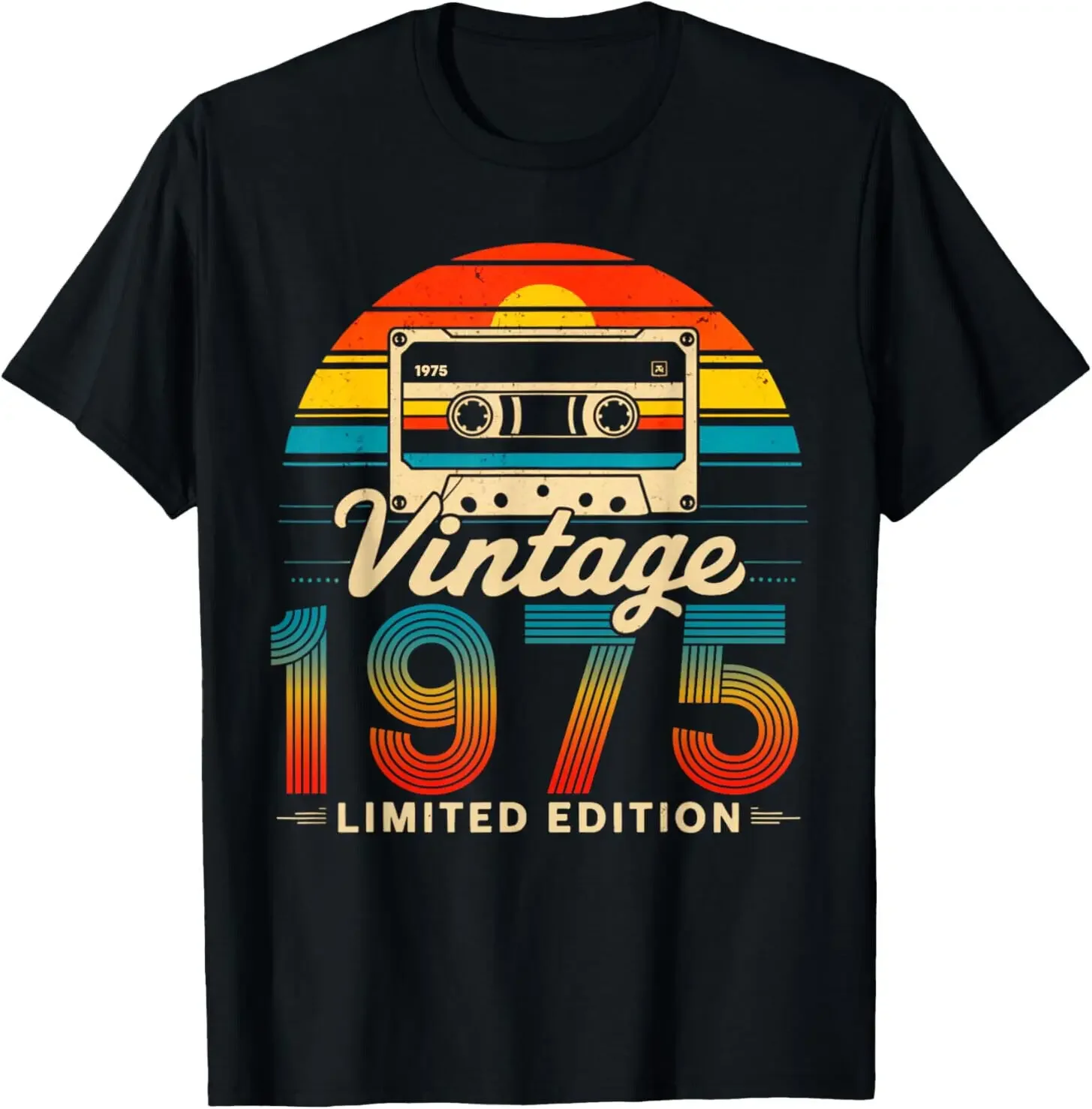 1975 Retro 50th Birthday T-Shirt  Old Gifts 50 Years Vintage Born in  Funny  Y2k Clothes Street Fashion Graphic T Shirts Cotton