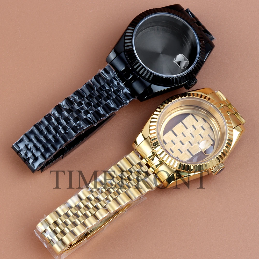 

For Datejust Case 36mm 39mm Gear Edge Watch Case Fit NH35 NH36 Movement 28.5mm Dial 316L Steel Jubilee Watchbands Watch Parts