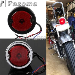 Chrome Motorcycles Red LED Tail Light Motorbike Rear Brake Lamp License Number Plate Light For Cafe Racer Chopper Scrambler