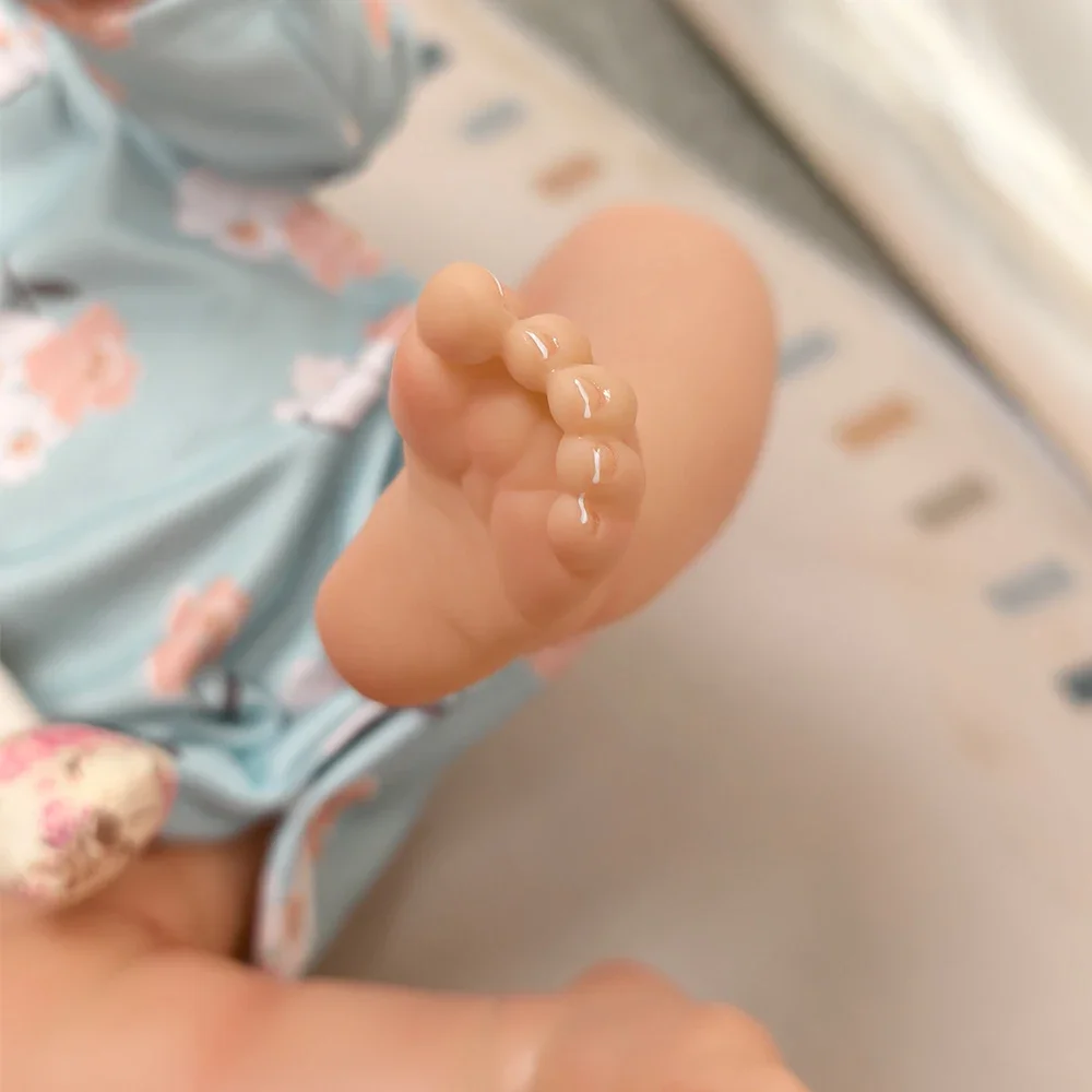 Muñeca Reborn de niña de vinilo de silicona suave de cuerpo completo de 48cm con pelo realista pintado juguetes Reborn