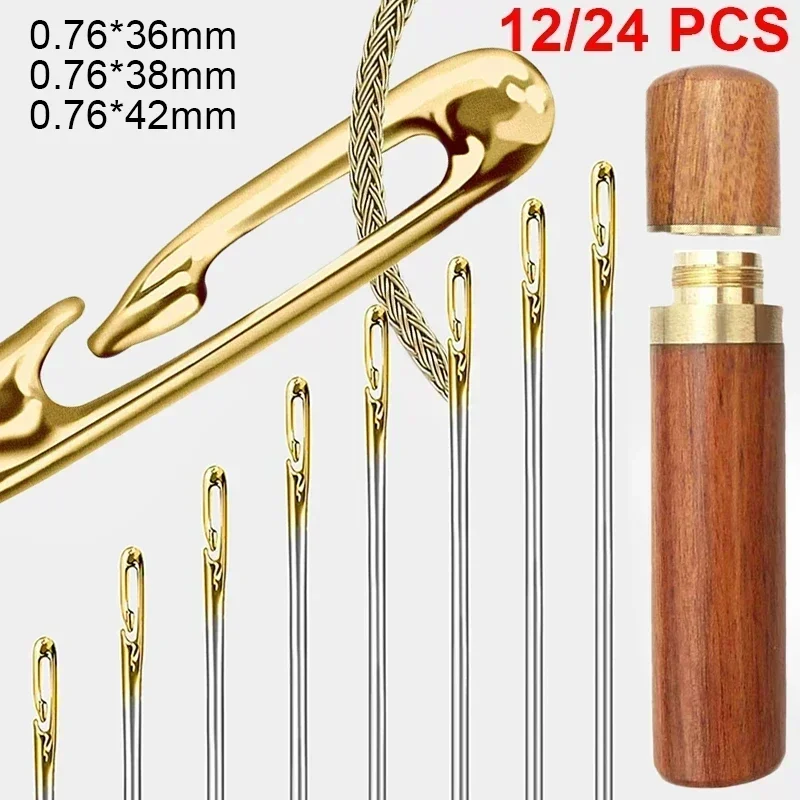 Blind Sewing Needles Elderly Big Hole Stainless Steel Needle for Sewing Household DIY Jewerly Beading Threading Needles
