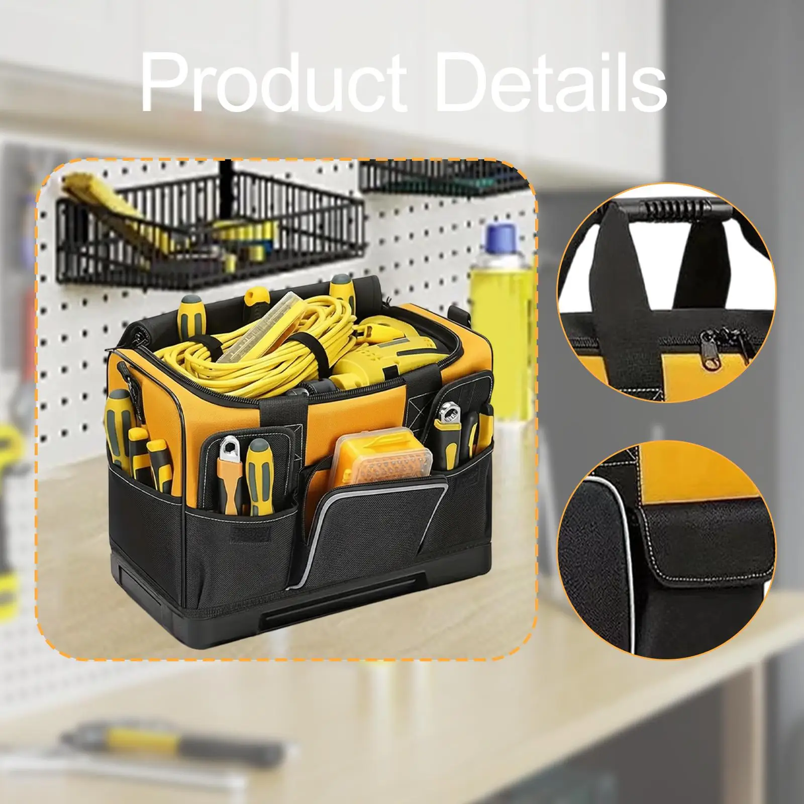 多機能ツールバッグ、耐久性があり耐摩耗性のあるメンテナンスハンドバッグ、住宅改修やdiyプロジェクトに最適