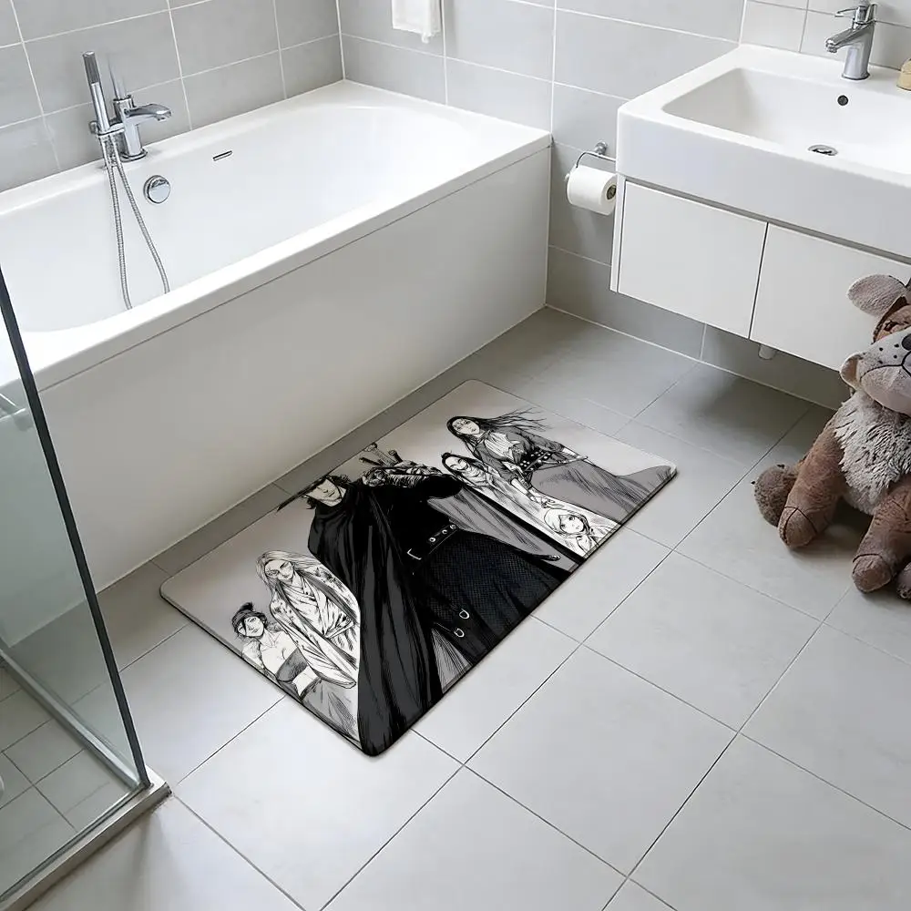 ANIME B-Blades T-The Guardians Floor Mat Absorbent Floor Mat Non-Slip Entrance Rug for Bathrooms Restrooms and Toilets