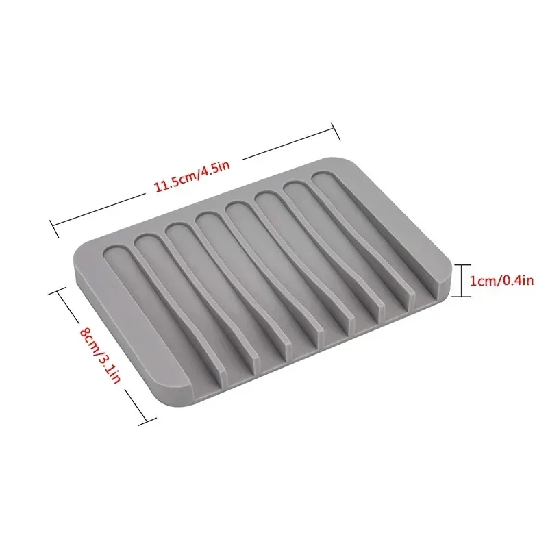 1 Pcs Self-Draining Soap Dish,Silicone Soap Holder,Multifunctional No-Punch Non-Slip Storage Rack Drain Mat for Bathroom Kitchen