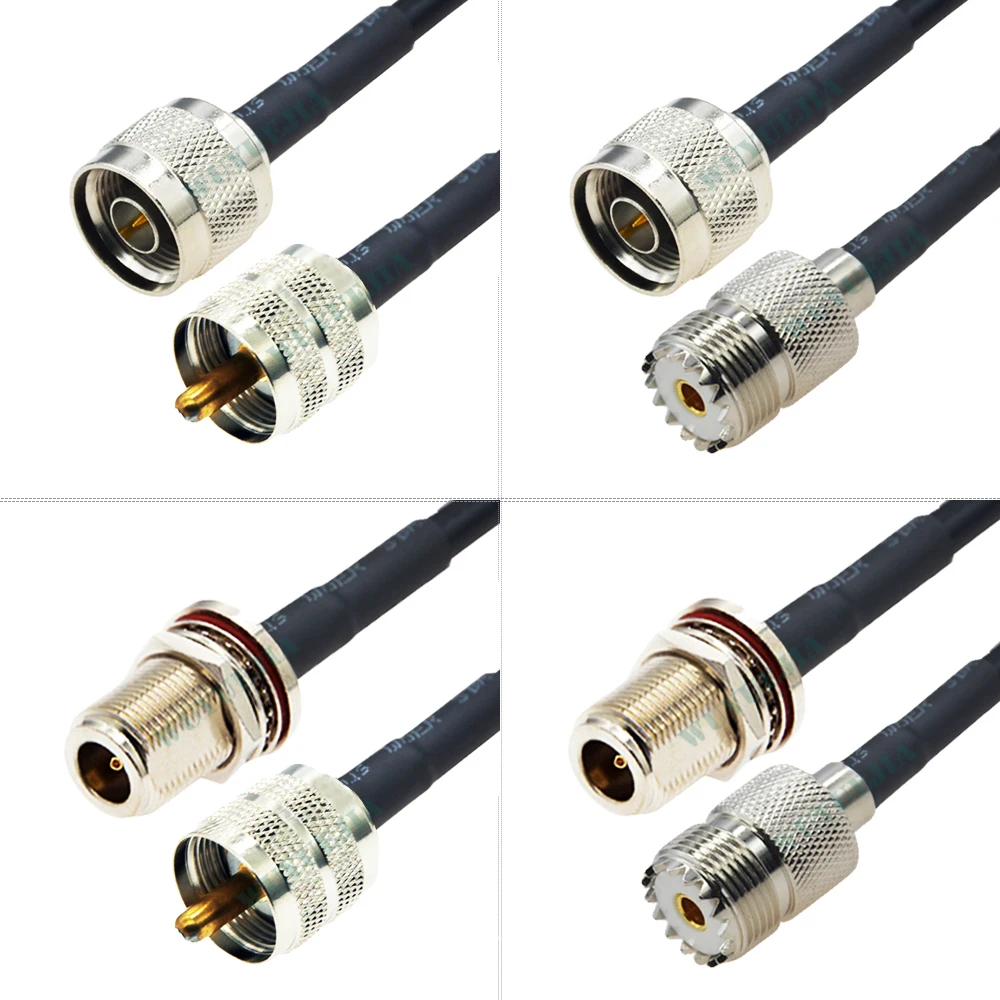 L16 N to SL16 UHF Type RG-58 RF Coaxial Cable Waterproof N Female Jack Male UHF PL259 SO239 Connector 50 Ohm Extension Cable