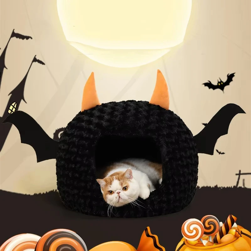 

Pet House Halloween Imp Cat Litter Big Space Fall and Winter Warmth Teddy Fadou Puppy Kennel Cat House Christmas Gift