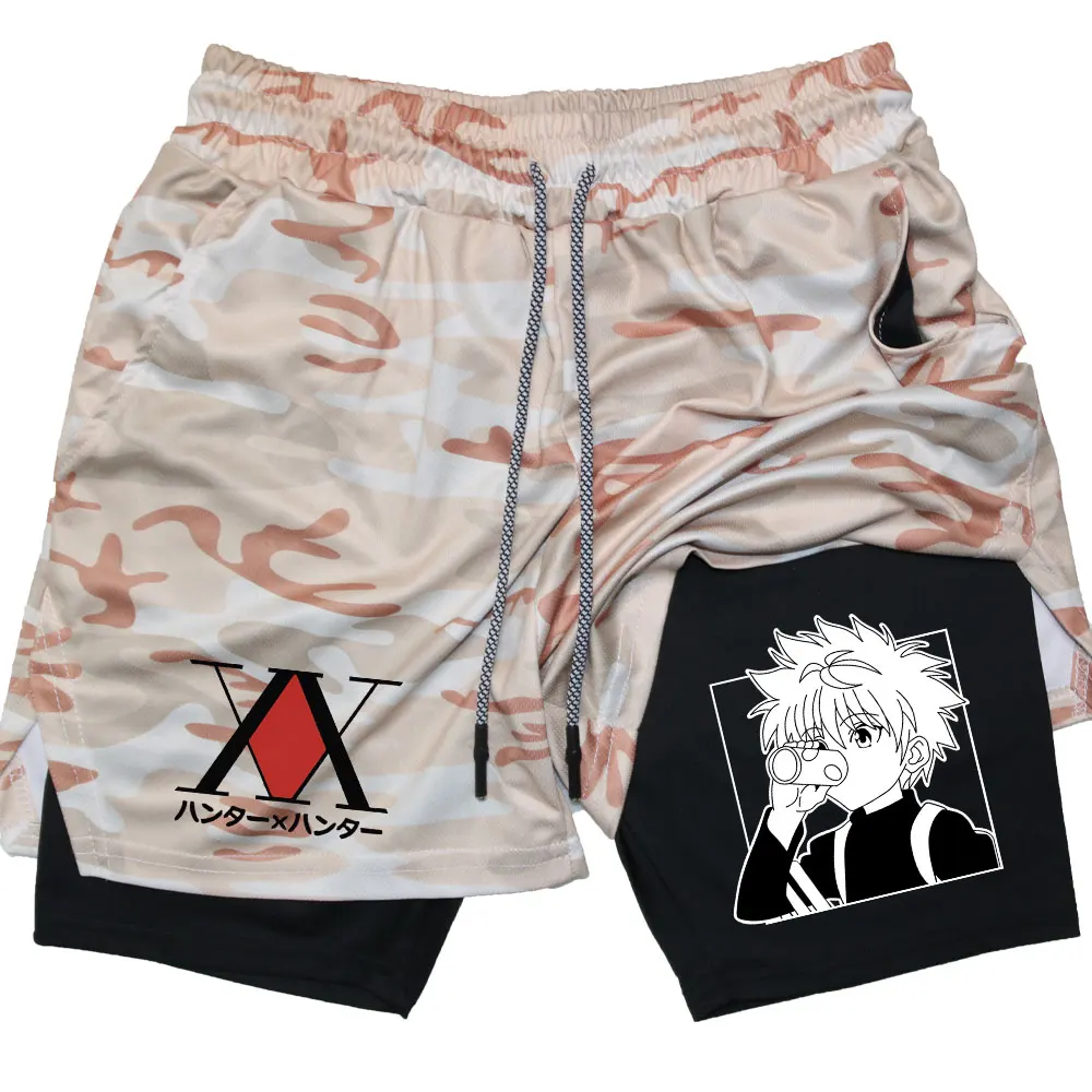 Anime Hunter X Hunter Performance Shorts Quick Dry Athletics Running Workout GYM Shorts Breathable Summer Compression Shorts