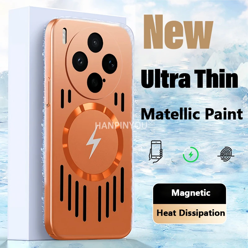 Luxuriöses, metallisch lackiertes, wärmeableitendes Gehäuse für vivo X300 Ultra X300 Pro X300s, ultradünne, atmungsaktive Hartschale auf der Rückseite