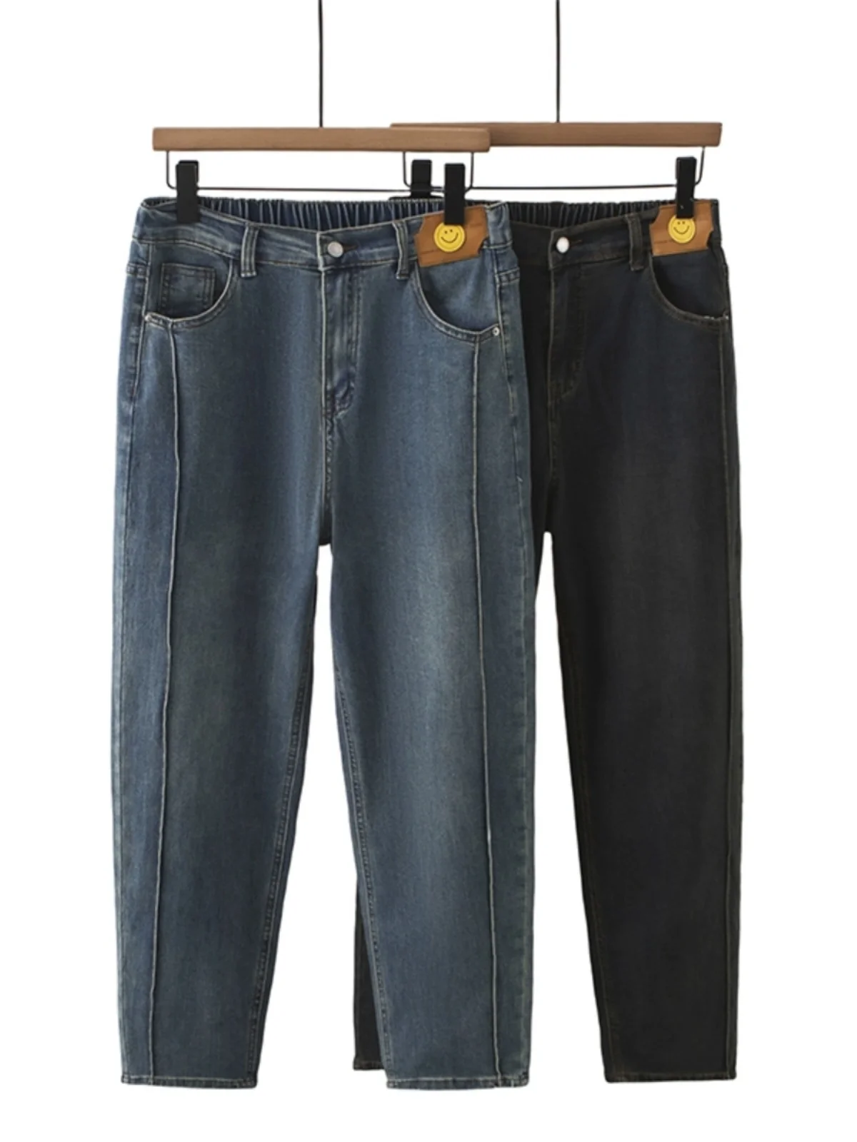 plus Size Women's Loose Jeans Big  Shape Body Matching Casual Cotton Stretch Denim High Waist Zipper Fly Harajuku Style ...