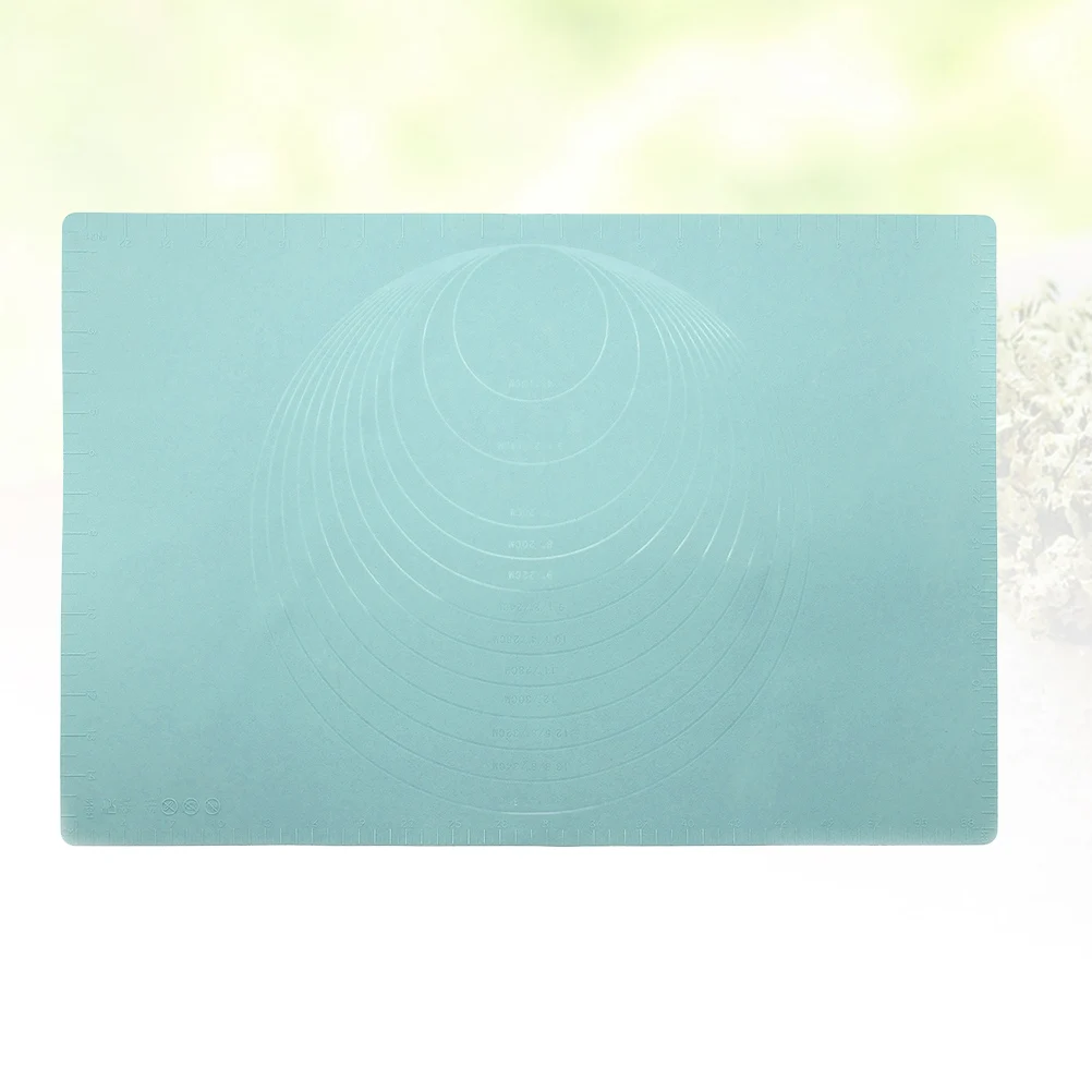 

1pc Silicone Dough Rolling Mat Baking Cake Pad Non-Stick Heat Resistant With Scale For Pizza Bread Making Kitchen Tools Green