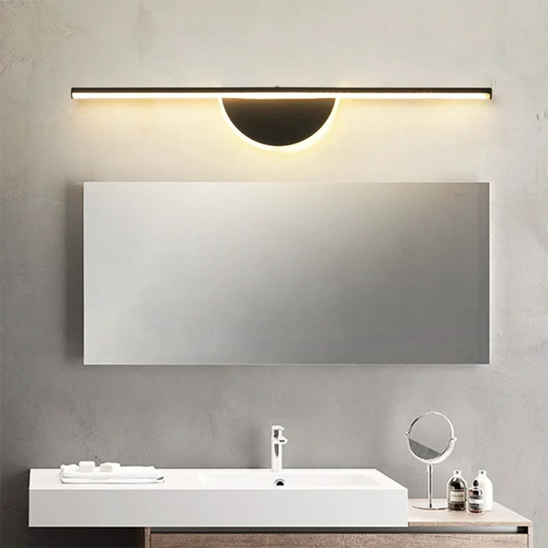 

Modern Acrylic LED Wall Light Bathroom Mirror Wall Lamp 60cm 80cm Aluminum Led Bathroom Bath Mirror Line Lamp Make Up light