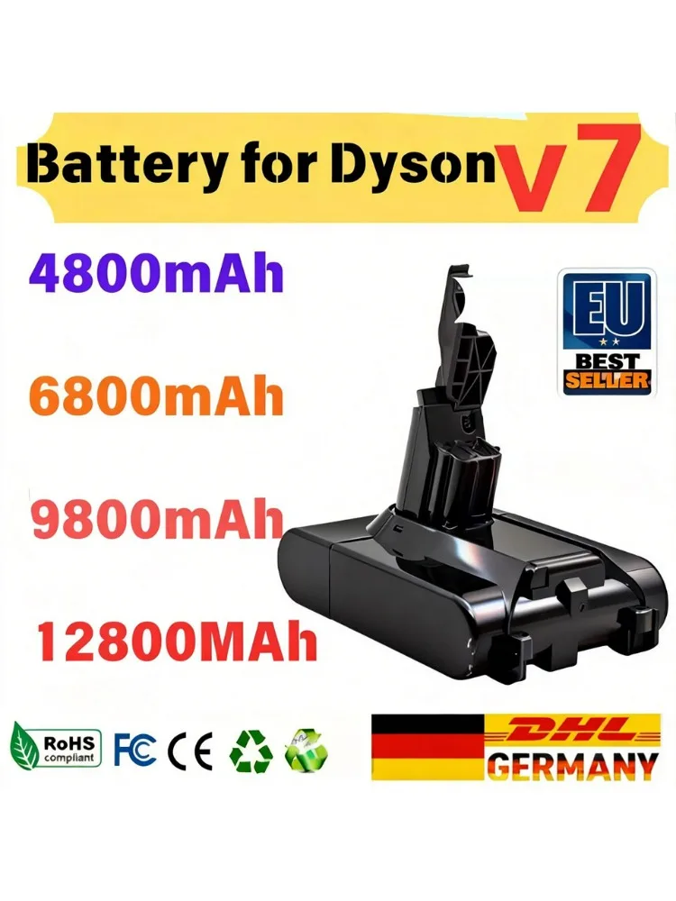 Voor Dyson V7 Batterij 21.6V 12800mAh Li-lon Batterij Voor Dyson V7 Oplaadbare Batterij Animal Pro Stofzuiger Vervanging - afbeelding 2