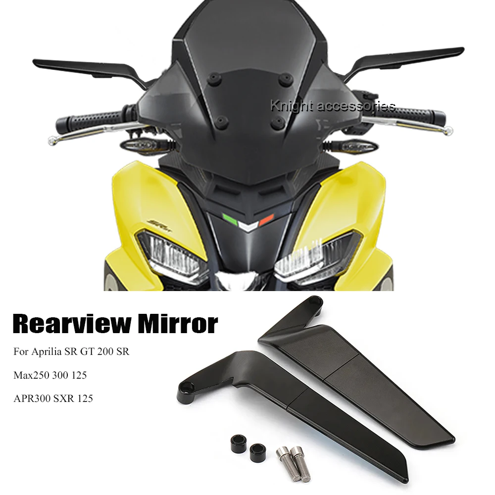 Universal Motorcycle Mirror Wind Wing side Rearview Reversing mirror For Aprilia SR GT 200 SR Max250 300 125 APR300 SXR 125