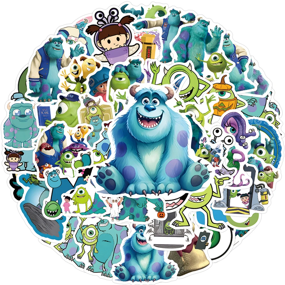 

10/30/60pcs Cartoon Disney Monsters Inc Anime Stickers Funny Waterproof Decals DIY Skateboard Laptop Luggage Cute Sticker Decor