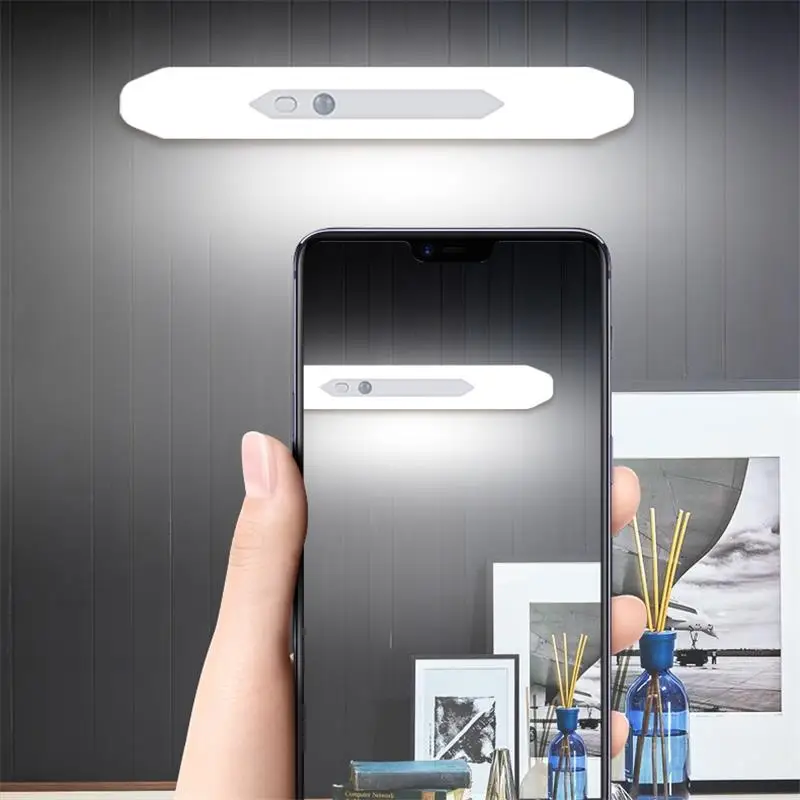 Baseus Under Cabinet Light PIR LED Motion Sensor Light Rechargeable LED Night Light Lamp For Wardrobe Kitchen Bedroom Closet