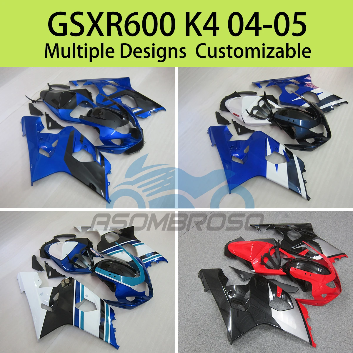 

GSXR600 GSXR750 2004 2005 пластиковые обтекатели для SUZUKI GSXR 600 750 K4 04 05, аксессуары для мотоциклов, индивидуальный комплект обтекателей