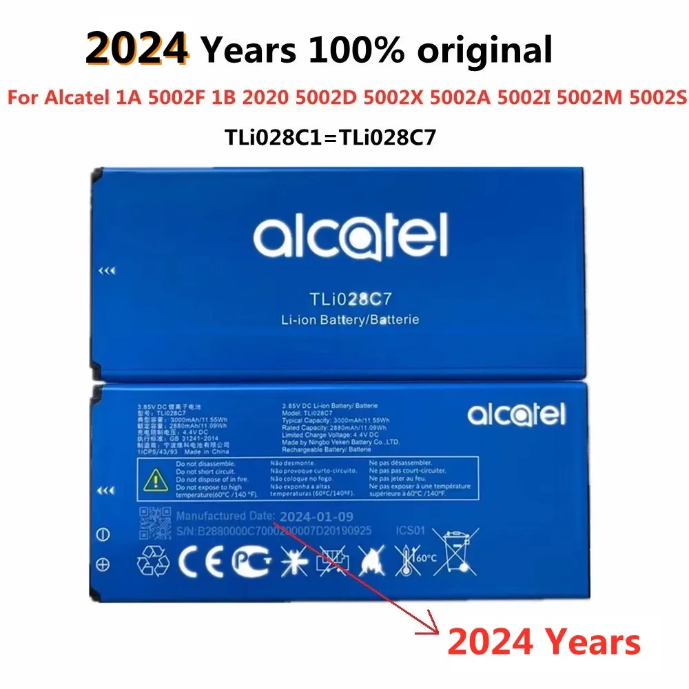 

2024 TLi028C1 TLi028C7 Original Battery For Alcatel 1A 5002F 1B 2020 5002D 5002X 5002A 5002I 5002M 5002S 3000mAh Bateria Battery