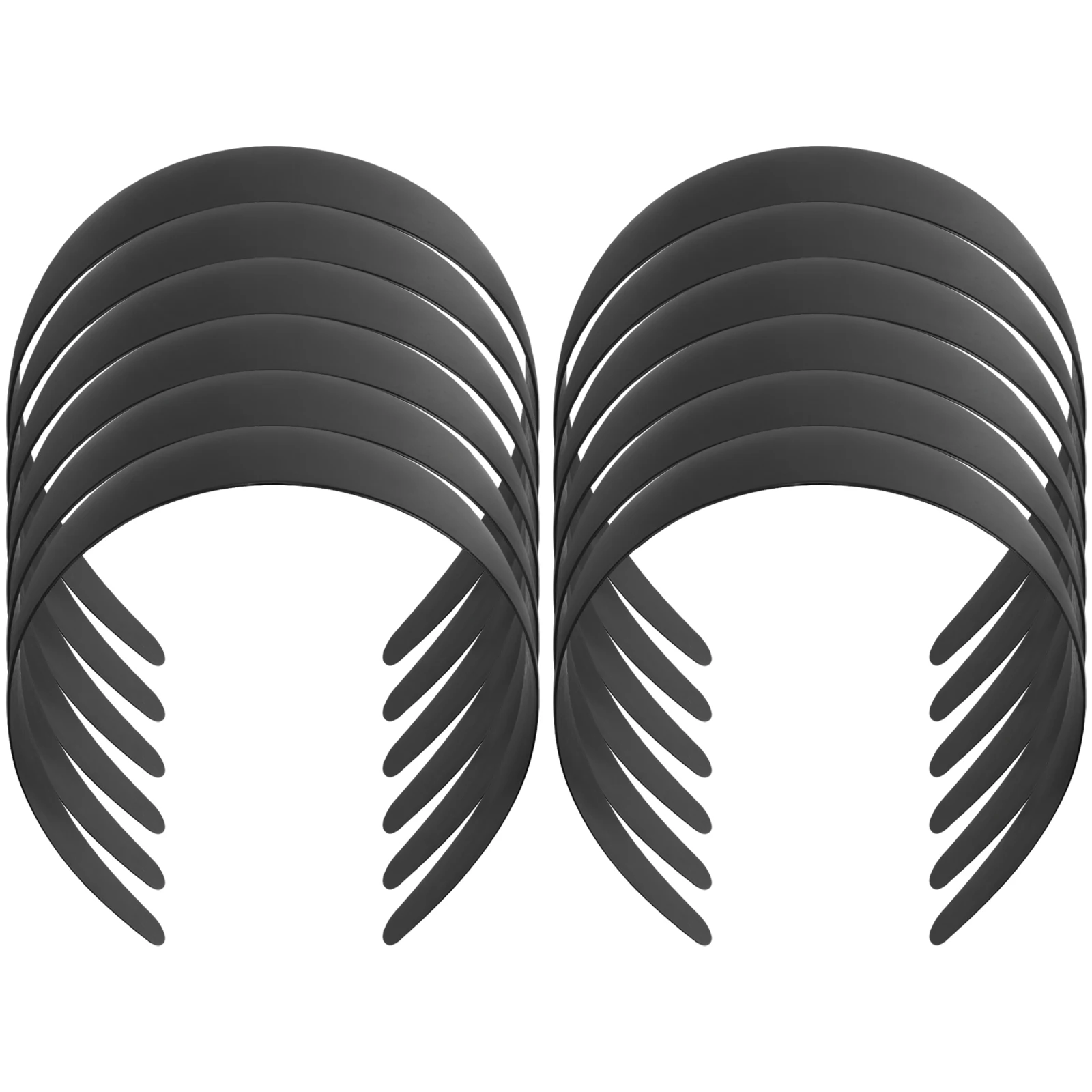 

12pcs Plain Black Headbands 37cm DIY Hair Accessories Blank Headband Plastic No Teeth Women Girls Hoop Material