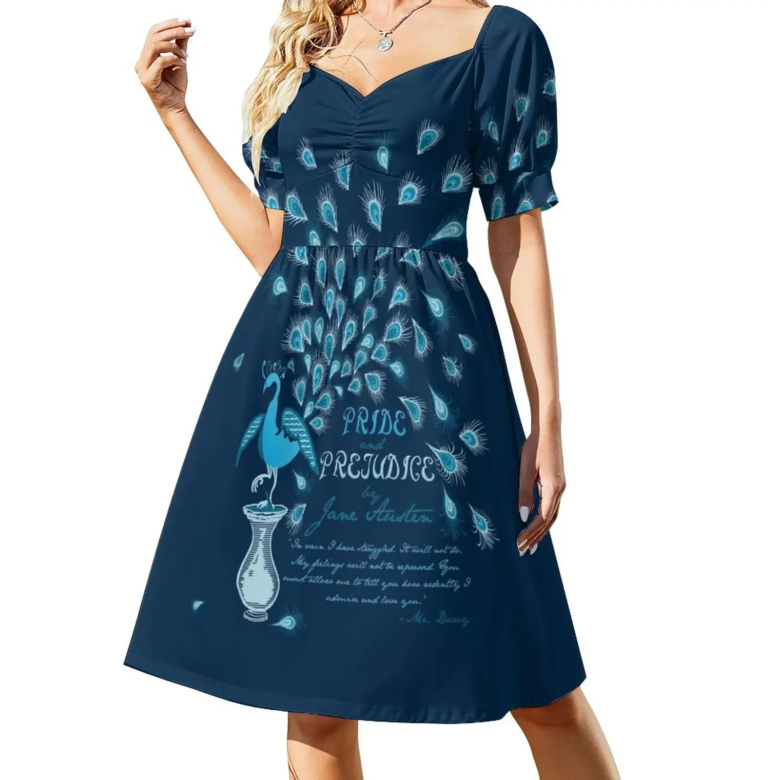 Paisley Peacock Pride and Prejudice: Classic Short-Sleeved Dress birthday dress for women luxury 2025 Summer skirt