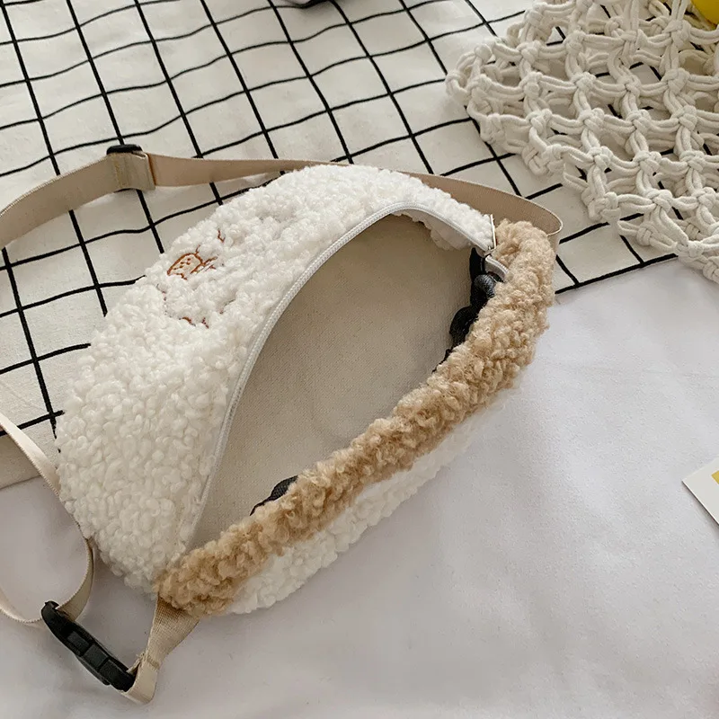 2022 Fasion Brand Designer Female Fanny Pack Purse Plush Women's Waist Bag Solid Color Belt Bags Shoulder Crossbody Chest Bag