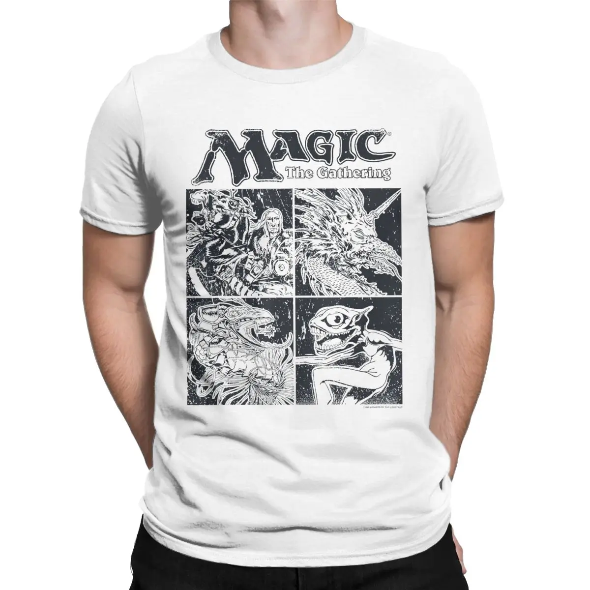 Magic Games Gathering MTG T-Shirts for Men Creature Box Up Vintage Cotton Tees O Neck Short Sleeve T Shirts Plus Size merch