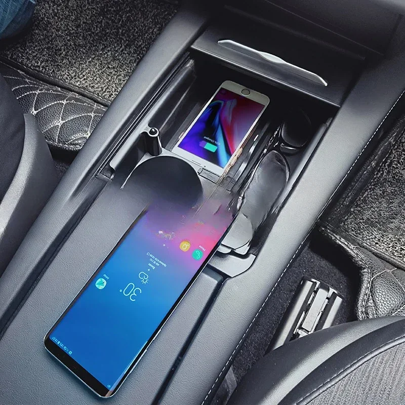 Car wireless charger T-Box mobile phone with water cup holder