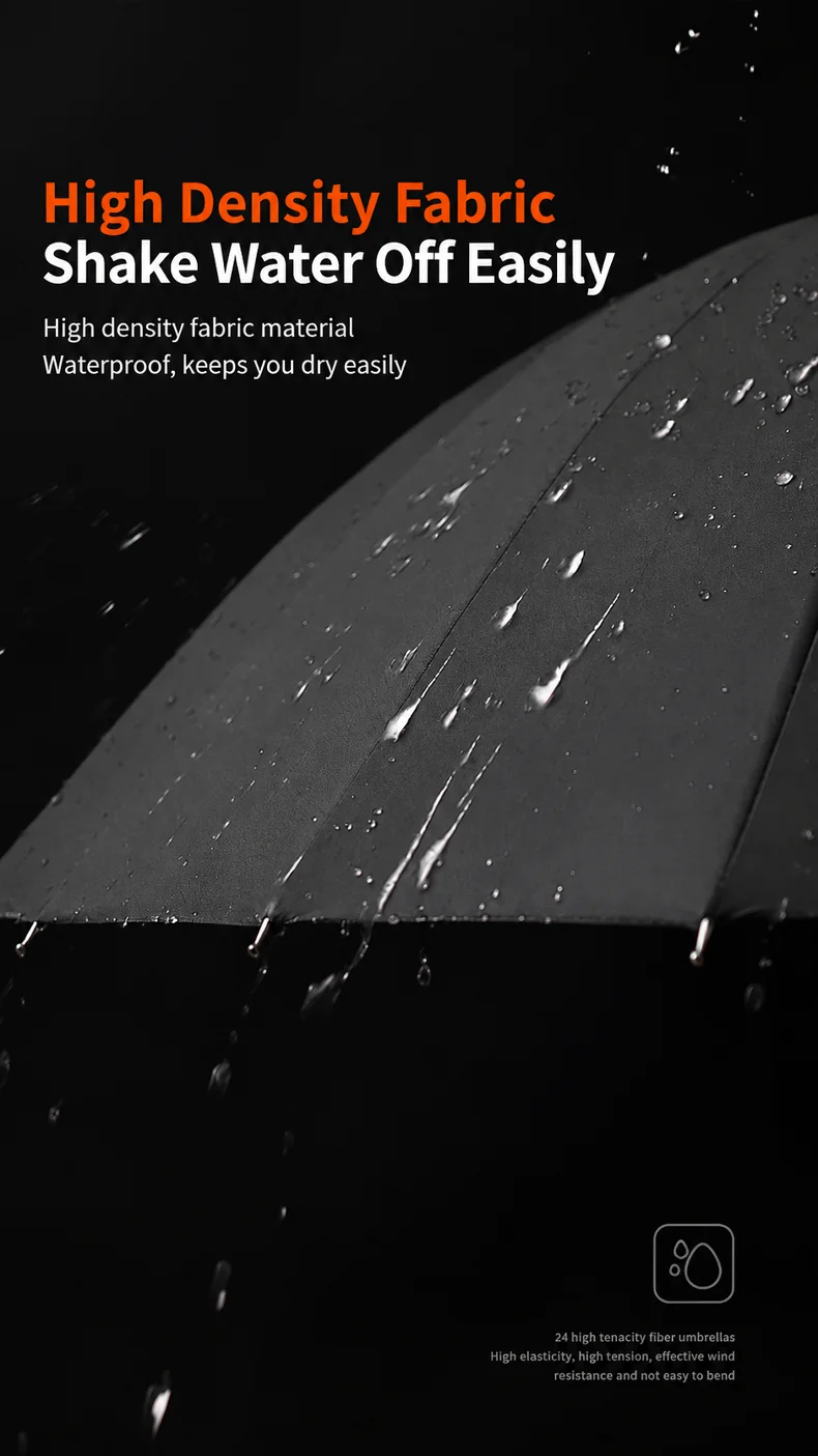 Extra Großer 24-Rippen-Regenschirm mit Langem Griff Doppelt Automatischer Extra Großer Dicker Sturmsicherer Gerader Regenschirm für Zuhause, Starkem Regen – Detail 11