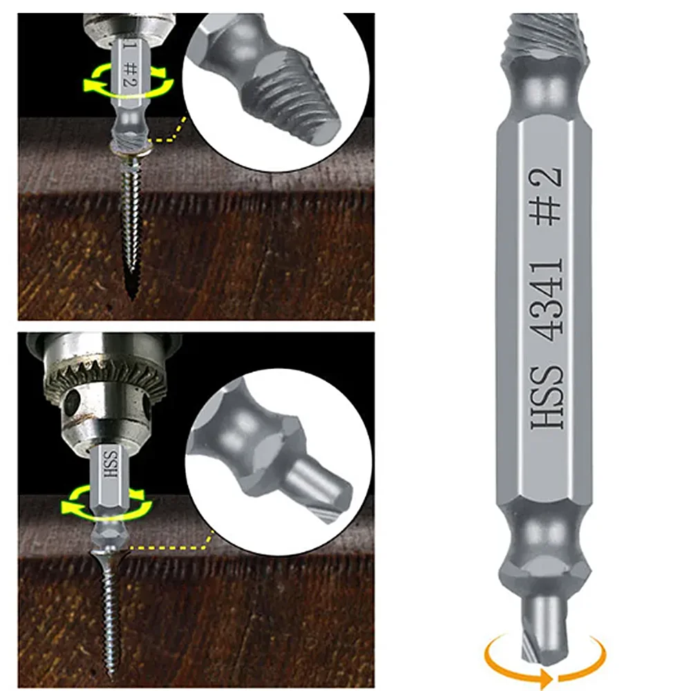 مجموعة مستخرج المسمار التالف HSS مثقاب جردت مزيل مكسور صغير بسهولة إخراج عدة أدوات كهربائية سهلة الهدم #6