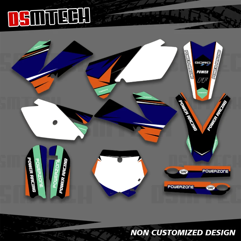 

DSMTECH для KTM SX85 SX 85 2003 2004 2005 2006 2007-2012 полная графика наклейки мотоцикл фон индивидуальный номер 003