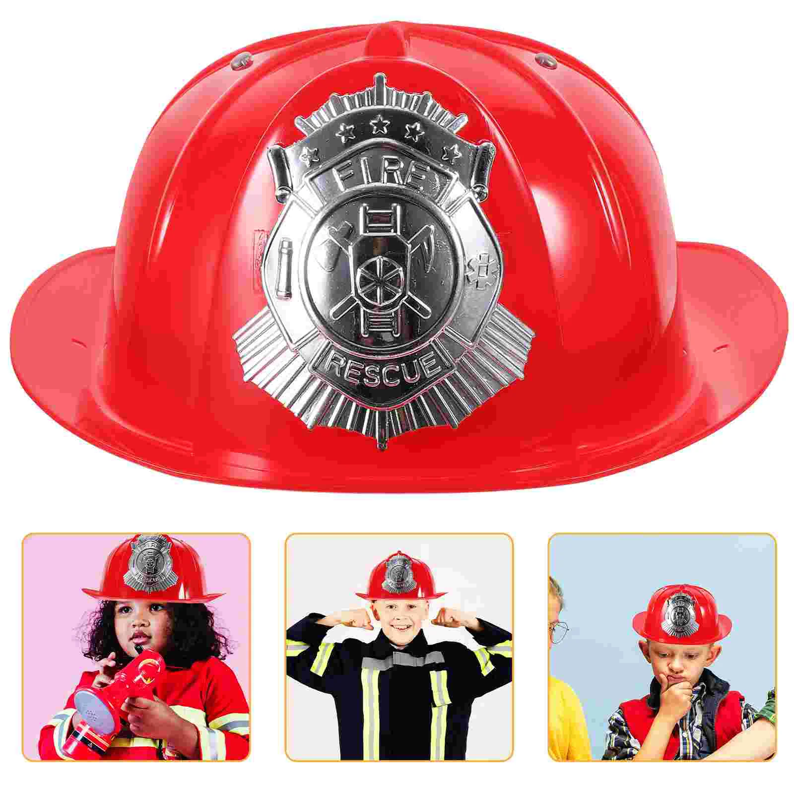 

Kids Toys Fire Safety Swimming Cap Child Fireman Hat Party Hats for Firefighter