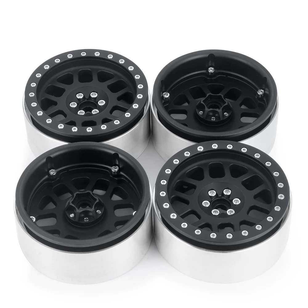 YEAHRUN 2.6 inch Aluminum Alloy Beadlock Wheel Rims Hubs Rubber Tyres Tires for Black Mamba Mud Swamp #10181-00 Upgrade Parts