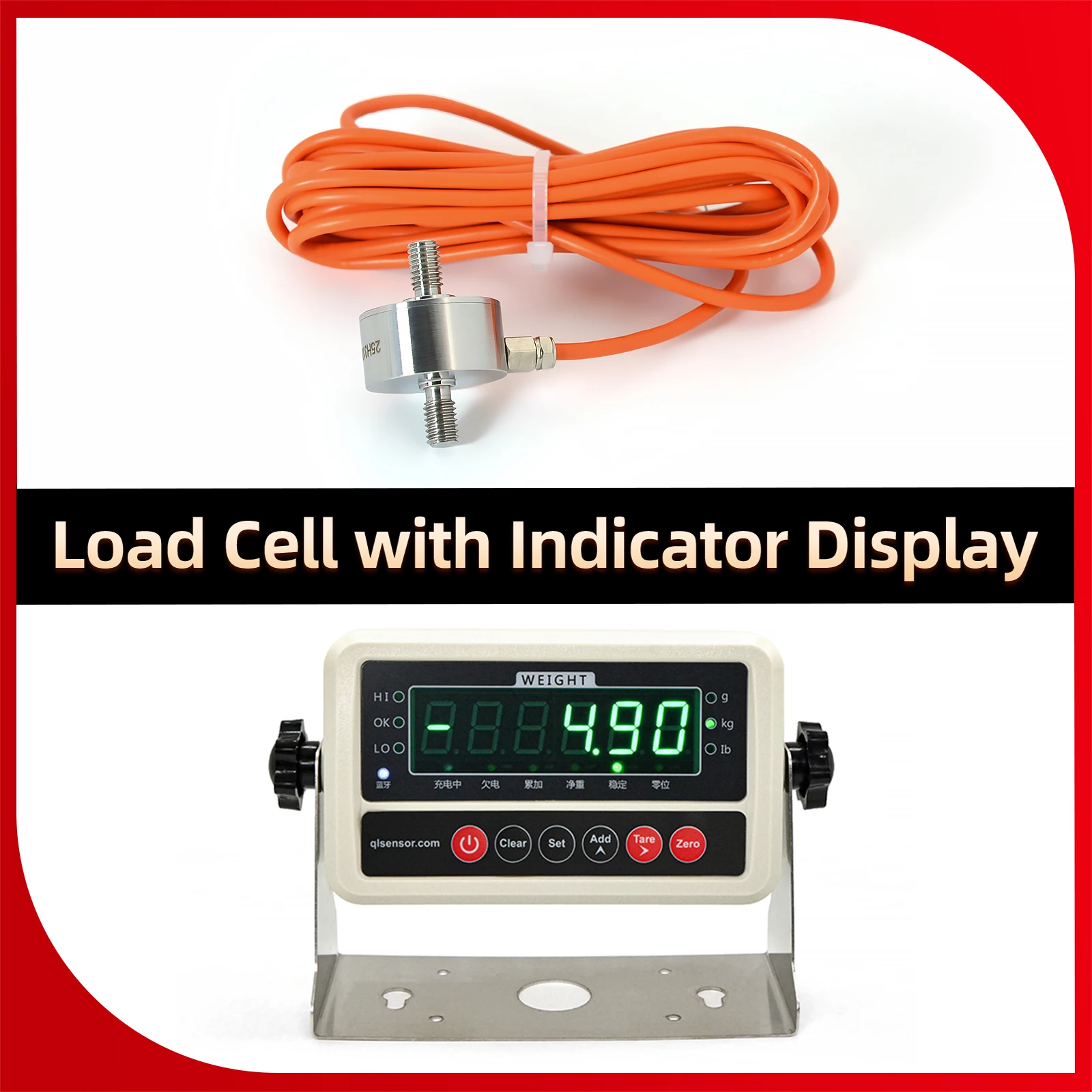

Load Cell Sensor and Digital Display,Test Tensile Force and Compressive Force,Zero Point Automatic Tracking Counting Calculative
