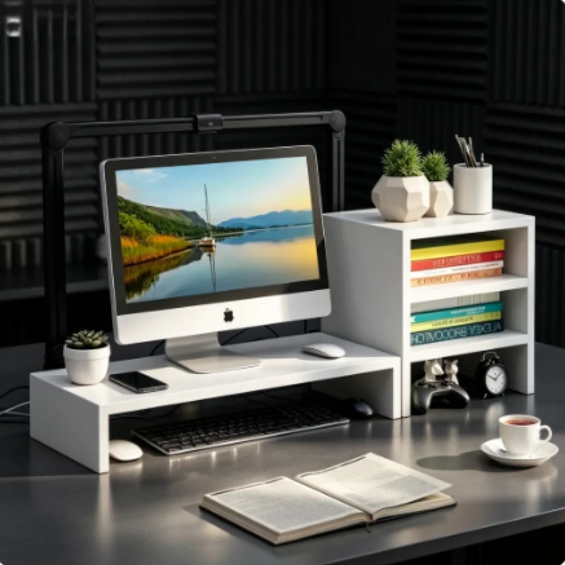Desk Setup Riser - Multifunctional Monitor Riser Stand, Heightening Computer