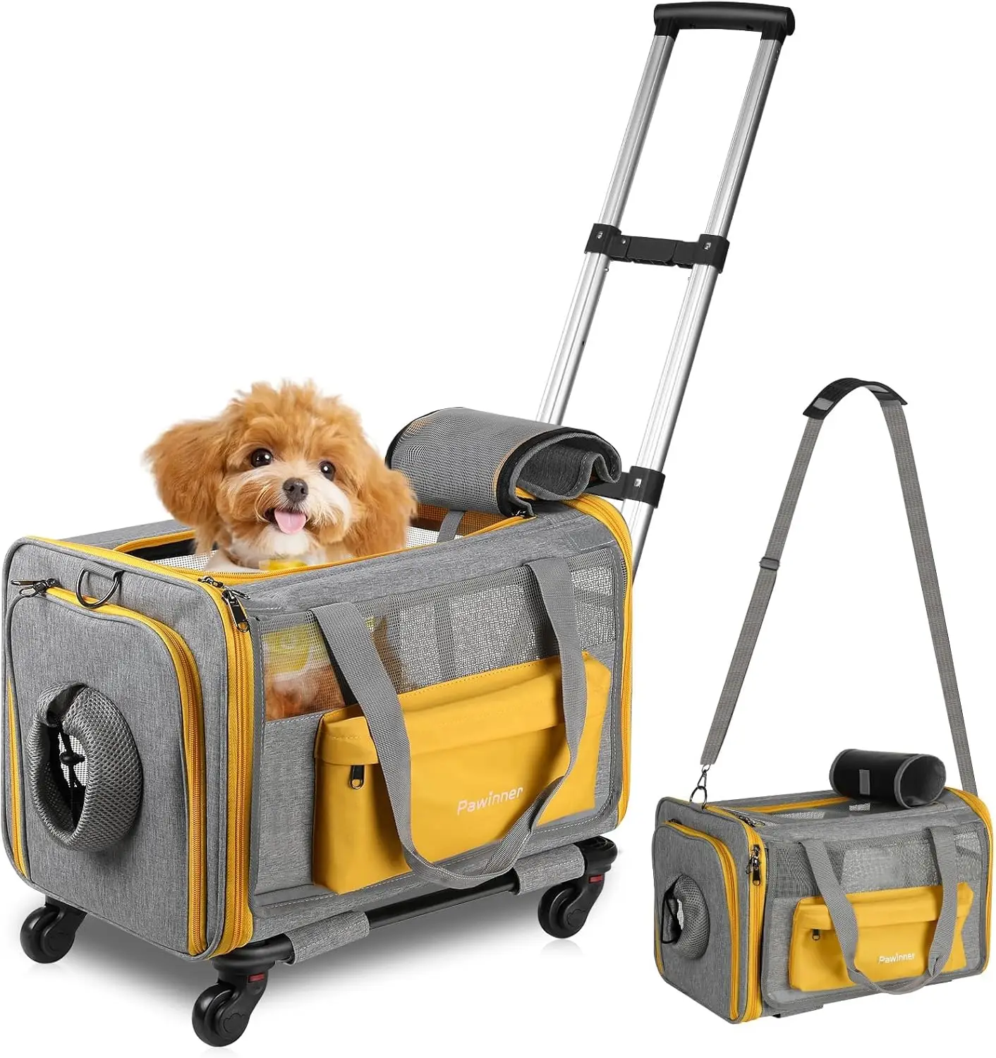 

Одобренная авиакомпаниями переноска для животных на колесах для маленьких собак и кошек весом до 9 кг, с телескопической ручкой