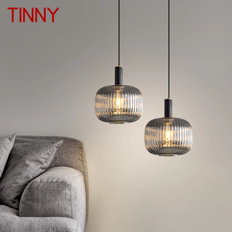 TINNY Contemporary Brass Pendant Light LED Nordic Simply Creative Glass Crystal Chandelier Lamp For Home Bedroom Bar