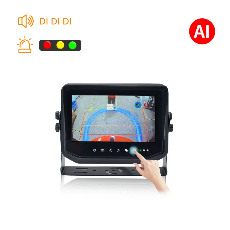 AI Camera Forklift Proximity Warning Alert Heavy Duty Equipment Rear View Backup Camera System for Loader Construction Vehicls