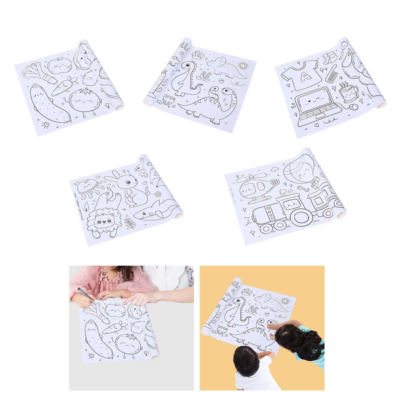 Toddler Sticky Drawing Paper Roll 30x300cm Coloring Stickers Accessory Child Toys DIY