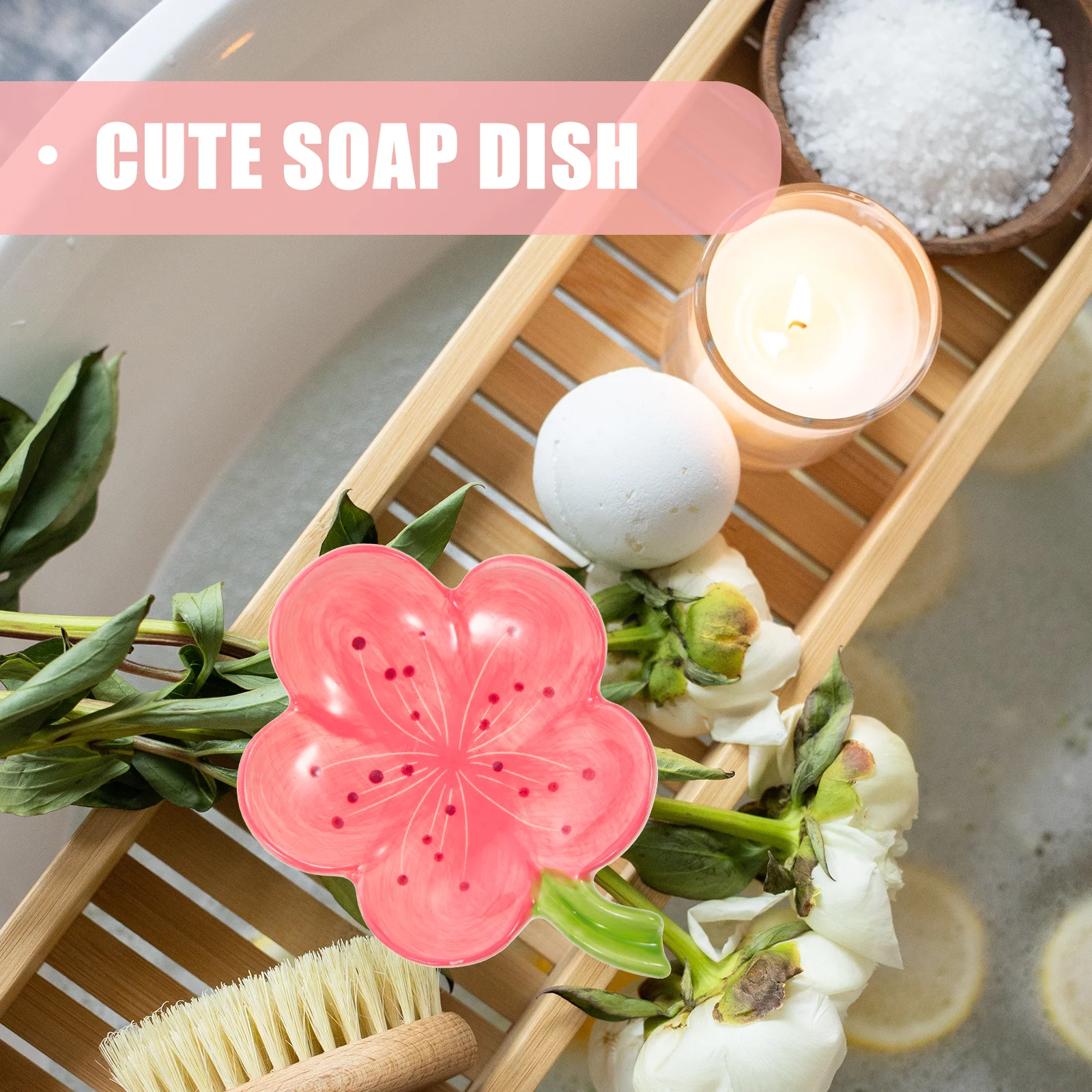 

Fancy Soap Dish Adorable White Bathroom Accessories Tray with Drainage Cute Ceramic Holder