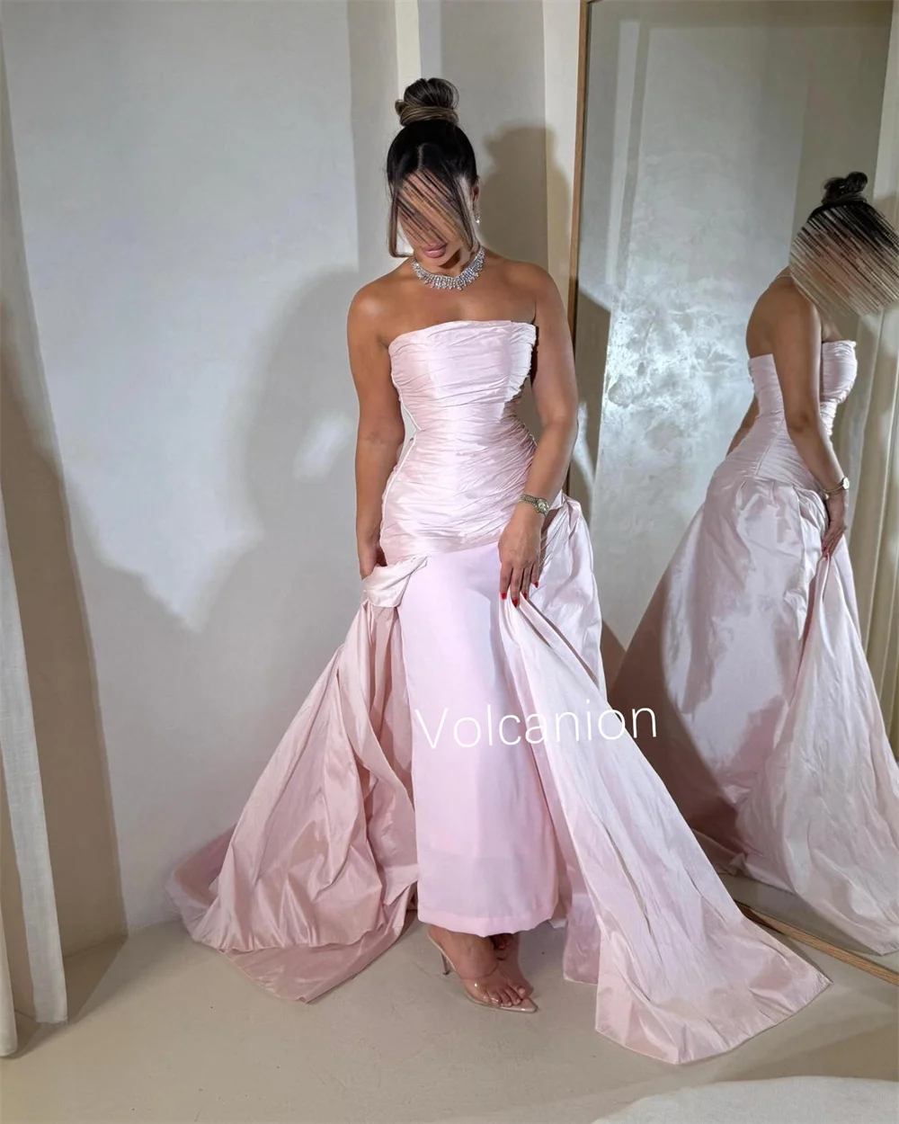 Abiti lunghi senza spalline dritti con piega in jersey squisito personalizzato Occasioni su misura Stile moderno alla moda