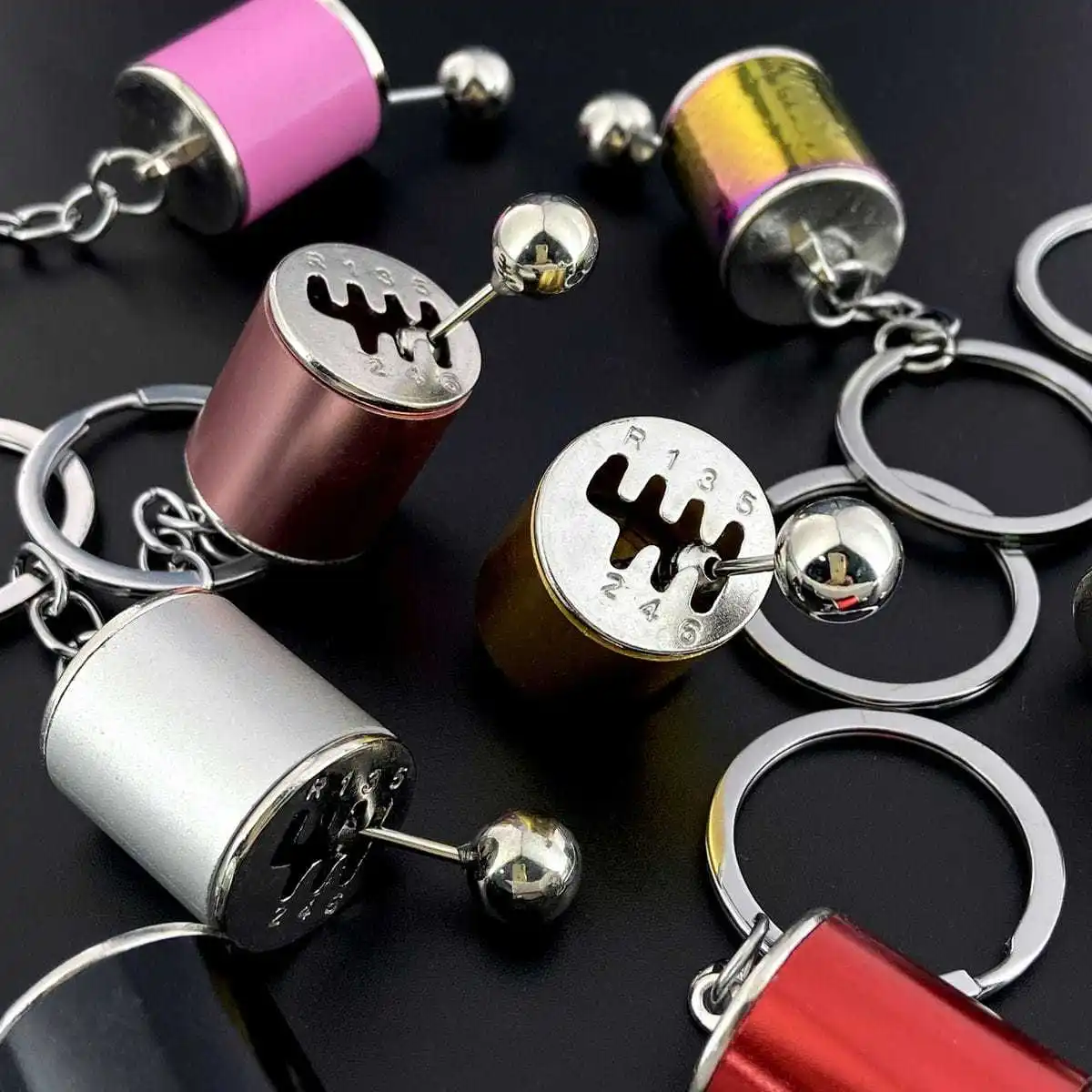 Auto Racing Gear Shift Bag Key Clip Manual Gear Stick Pendant Key Ring Vehicle Themed Car Key Decor Small Gift For Male Drivers