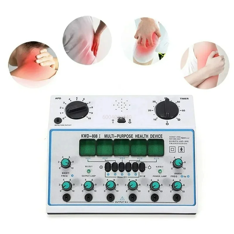KWD808-I Electric Acupuncture Stimulator Machine Kwd808i 6 Channel Output Patch Massager Electrical Nerve Muscle Stimulator