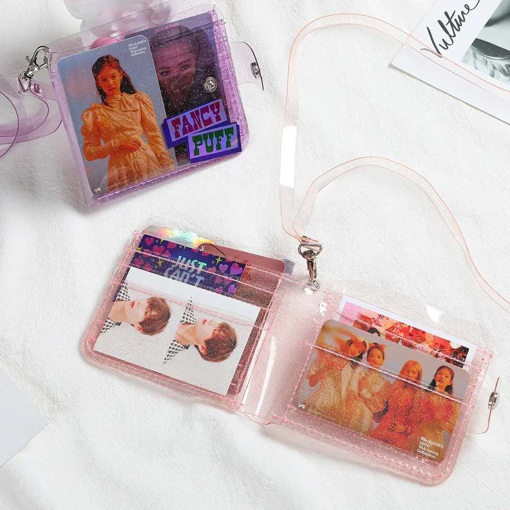 1Pc Fashion Girls Card Wallet PVC Transparent Waterproof Small Coin Purse Credit Business ID Card Holder Pouch for Boys Gift