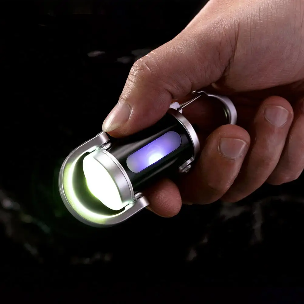 LED Keychain Flashlight Multifunctional COB Work Light Keyring Practical Mini Light Key Chain for Outdoor Activities