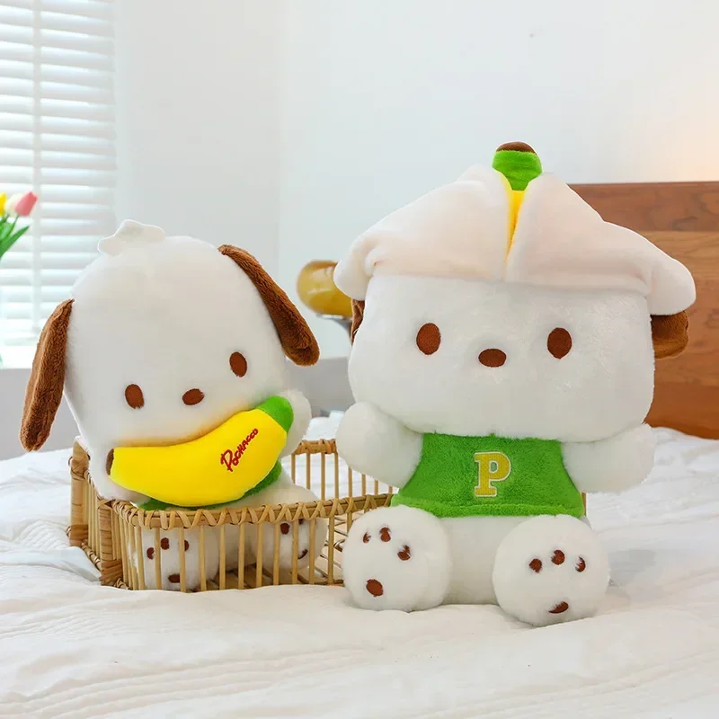 Sanrio 대형 60cm Pochacco 시리즈-바나나 빅 봉제 인형 베개 어린이 장난감 애니메이션 소프트 소녀 생일 선물 소파 장식