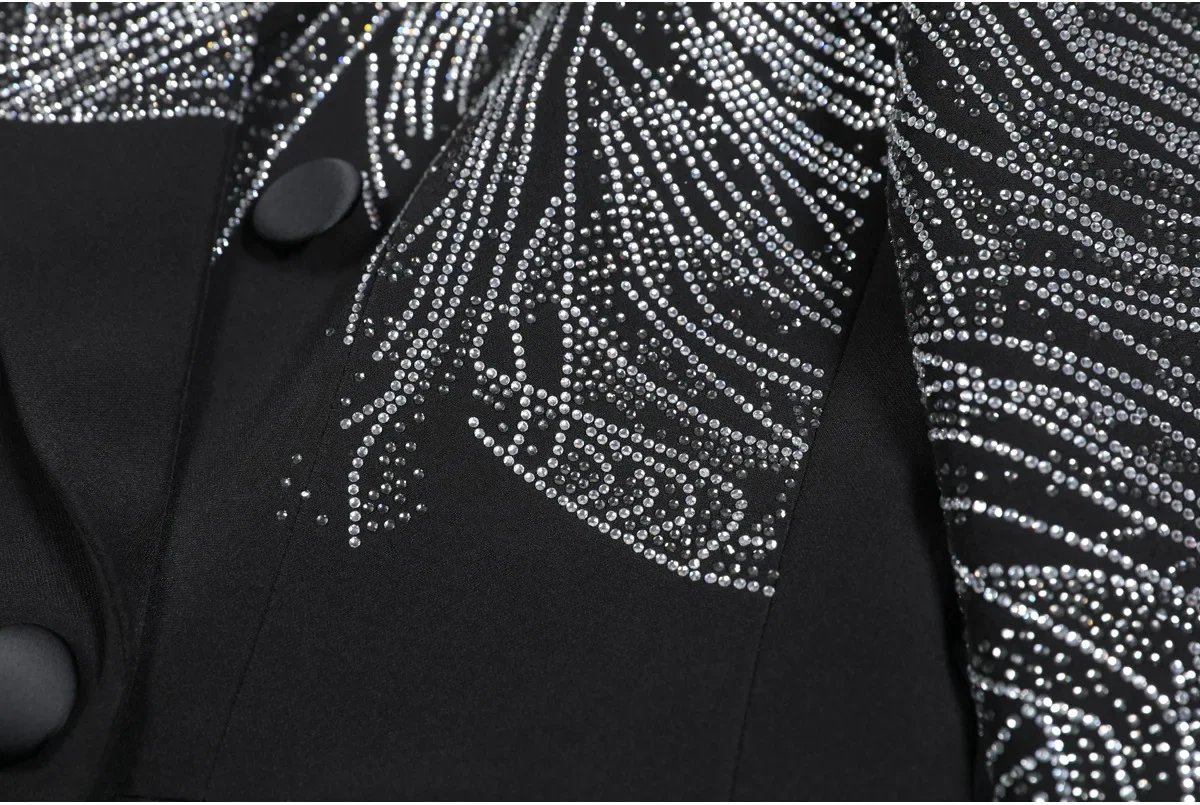 Women's 2025 Spring Autumn New High-end Quality Tailored Coats Hot Diamond Women's Small Suit Jackets Women's Long Sleeve Tops