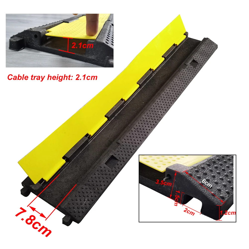 Trunking ramp Road cable water pipe protection type speed bump Highway speed bumps Car wash room wheel ramp 98x22x3.3cm