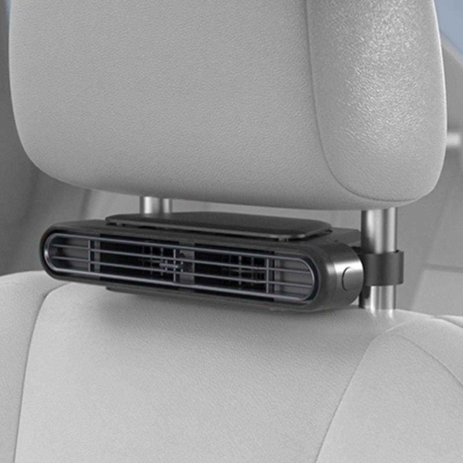 Car Rear Seat Fan USB Rechargeable Car Air Freshener Fan Two Turbine Quiet Car Interior Seat Fan For Sedan SUV RV Van