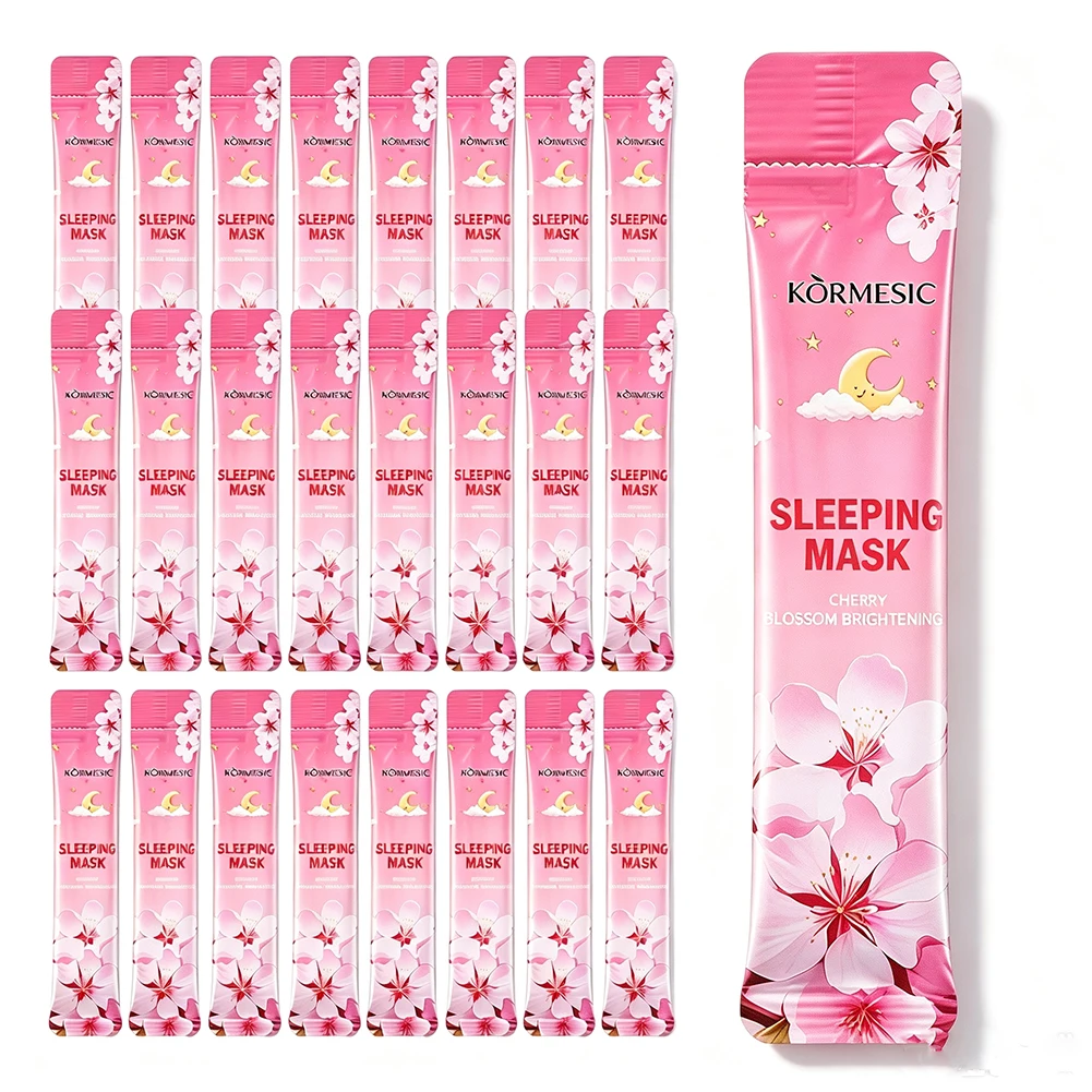 1/3/5Boxes Sleeping Facial Mask Cherry Blossom Overnight Face Mask Cream for Deep Hydration, Nourishing Glowing Even Skin Care