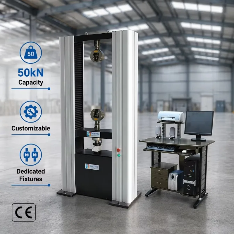 50KN Computer Universal Rubber Plastic Tensile Strength Compression Testing Machine Stripping Bending Draw Tear CE Certified